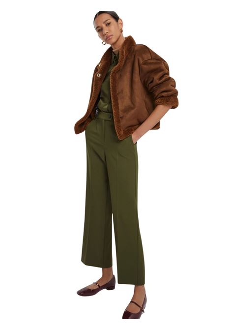 Pantalone dritto in tessuto stretch - VERDE Emme Marella | EFEBO006